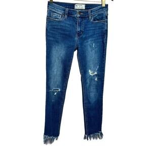 Free People Distressed Raw Hem Skinny Jeans Sz 25 Stretch 25" Inseam Midrise